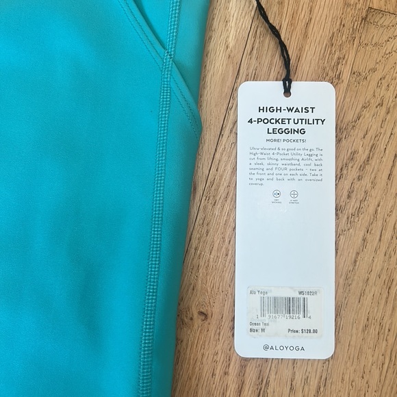 ALO YOGA NWT High-Waist 4 Pocket Utility Legging size M OCEAN TEAL - Picture 2 of 10